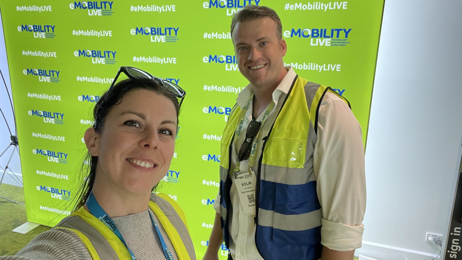 Kolin and Charlotte at the eMobility LIVE expo