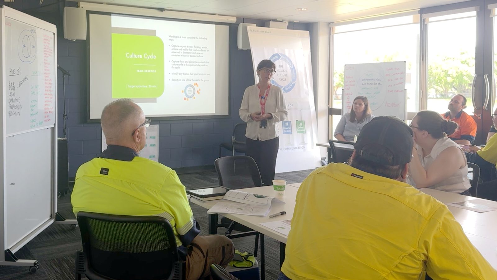 Charlotte Cordier running a session with an operations team